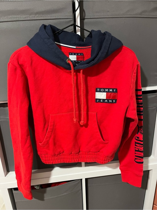 Tommy Hilfiger Tops - Tommy Hilfiger Red Cropped Hoodie